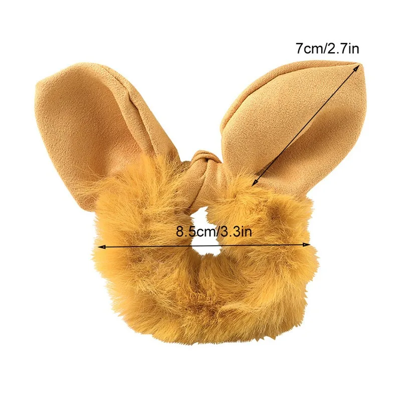 

Solid Color Faux Fur Rabbit Ears Hair Scrunchies Elastic Hair Rubber Bands Women Girls Headwear Ponytail Holder Hair Accessories