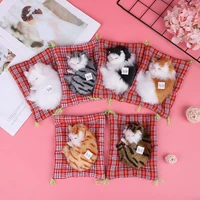 new design kawaii simulation sounding sleeping cats plush toy with nest childrens favorite birthday christmas gift