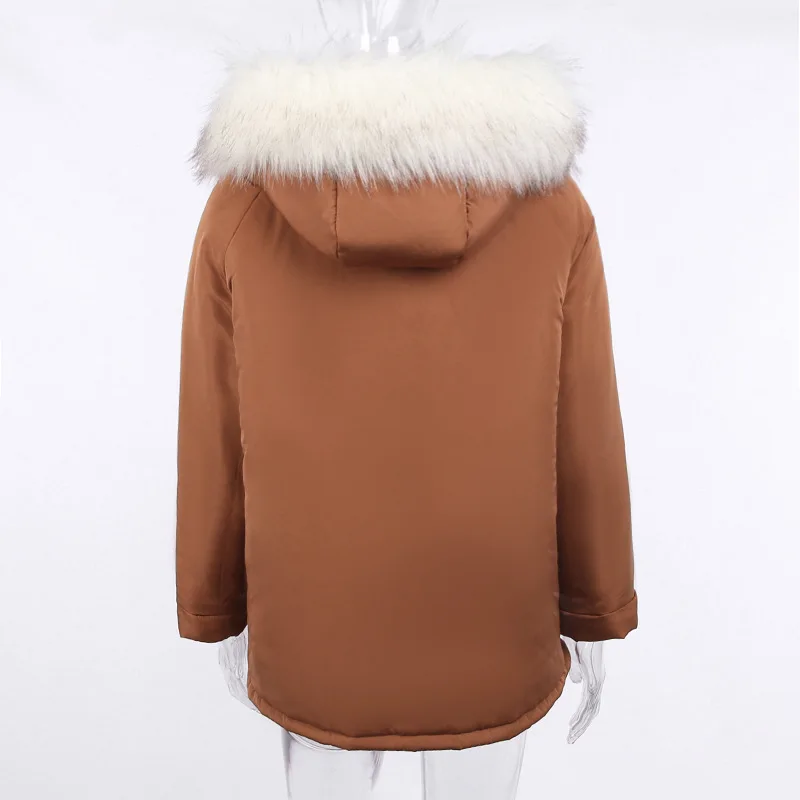 2021 Fashion Hooded Thicken Warm Padded Coat Female Lady Winter Outwear Jacket Parkas Winter Women Fur Collar Parkas Jackets