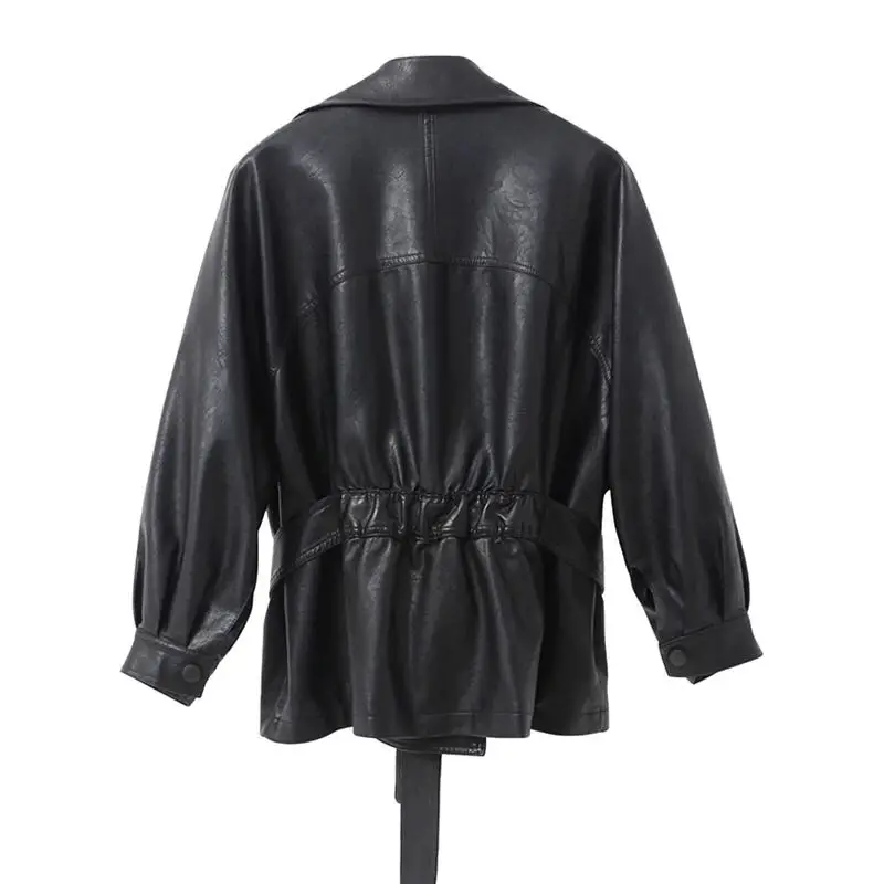 

Leather Jacket Women Pu Fashion Bright Colors Black Motorcycle Coat2021NewShort Faux Leather Biker Jacket Soft Jacket Female5XL