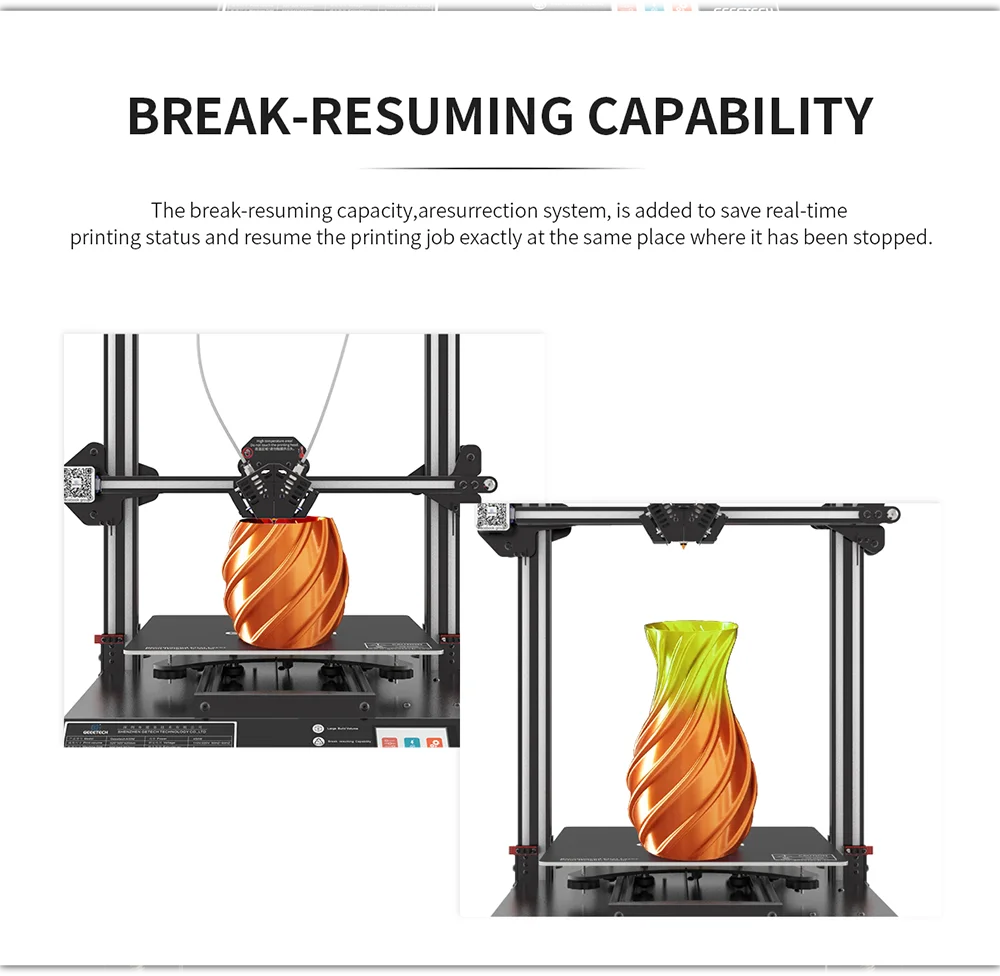 GEEETECH A30M с открытым исходным кодом 2 в 1 смешанный 3d принтер 320*320*410 мм площадь 60 мм/сек. Защита паролем, сенсорный экран, двойная ось z