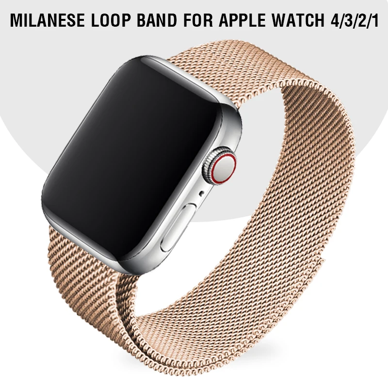 Ретро-Золотой ремешок для часов 40 44 мм для Apple Series 4 5 сменный металлический ремешок Миланская петля 38 42 мм для I Watch Series 1 2 3