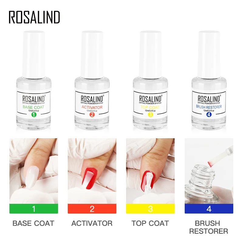 Голографические наклейки для ногтей ROSALIND блестящий Dip порошок набор украшения