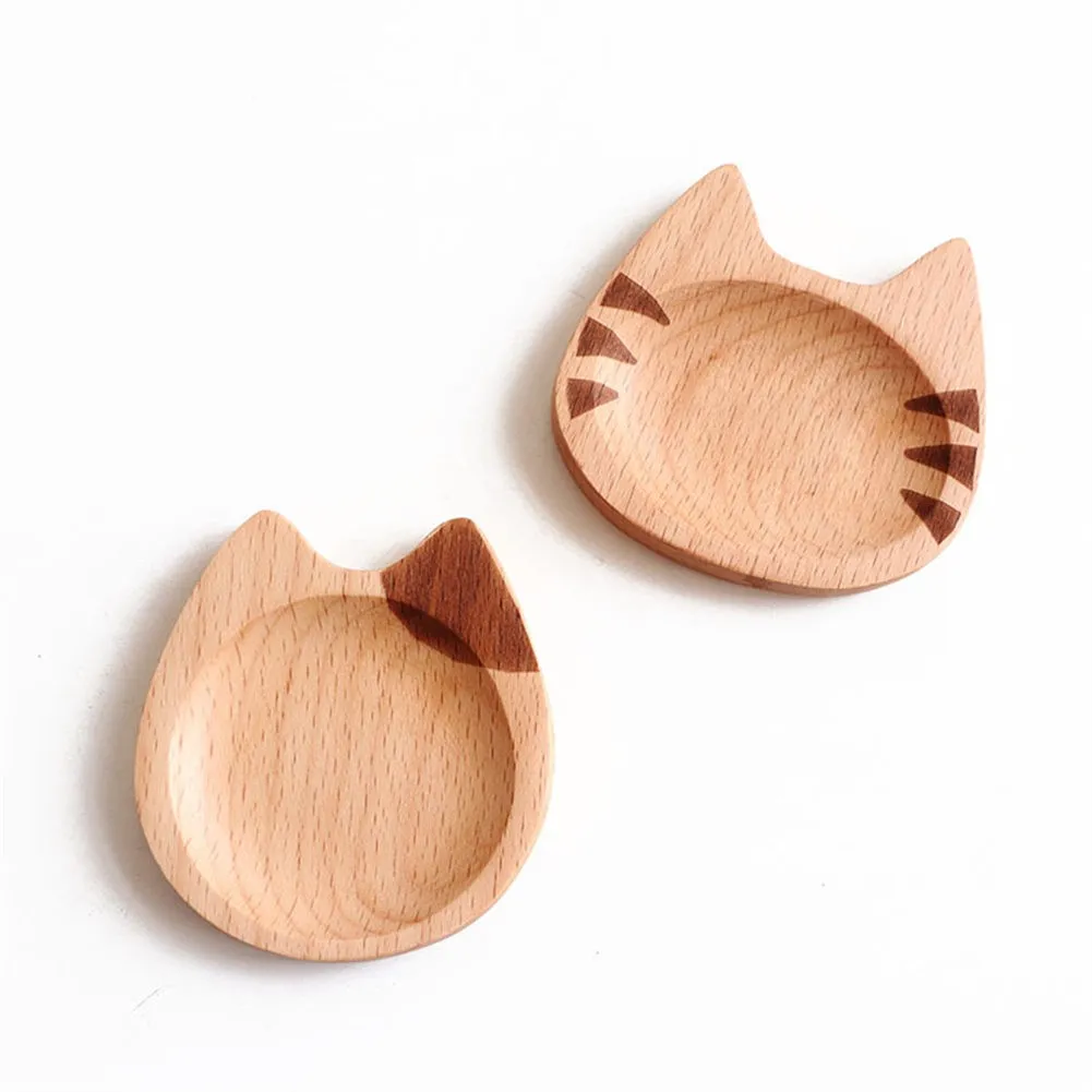 

Wooden Tray Sauce Plate Japanese Food Snack Dessert Tea Dish Plate Cat Shape Dipping Sauce Seasoning Bowl Kitchen Tableware