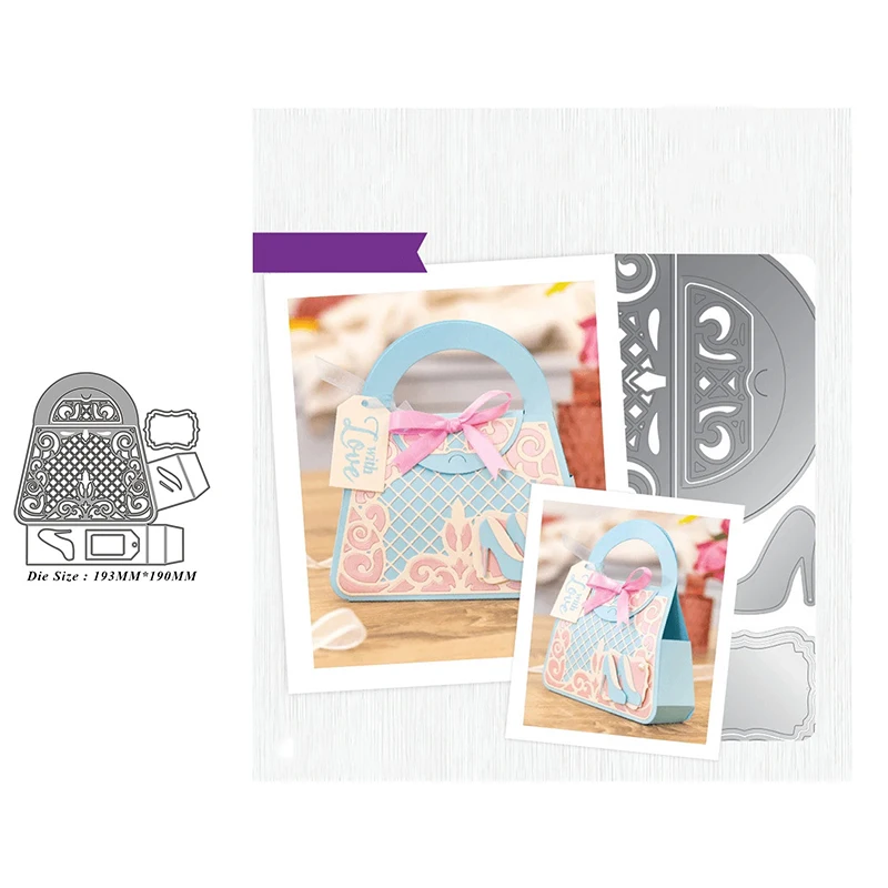 

New Christmas Fashion High Heels Handbag DIY Mold Paper Metal Craft Dies for Card Making Cut Dies 2021 Embossing New Molds Die