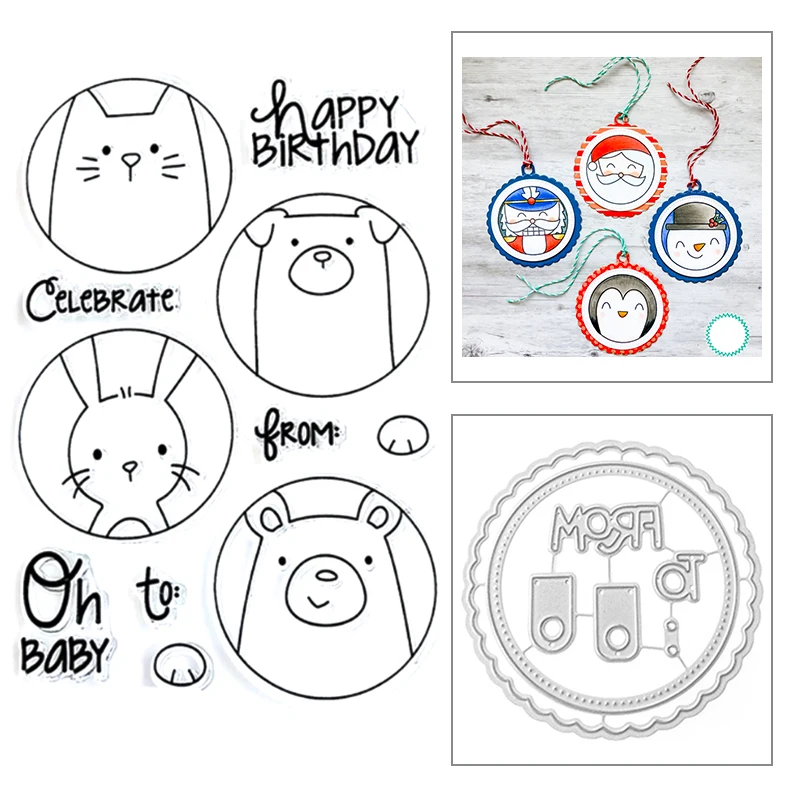 Новинка 2021 прозрачные штампы с рисунком животных кошек свиней кроликов и