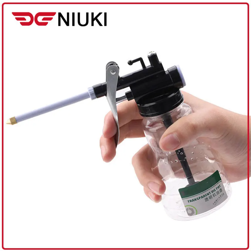 Смазочный пистолет масляный насос 250 мл бак пластиковый прозрачный шланг
