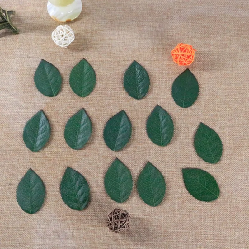 100 шт. Зеленые искусственные листья цветы Имитация шелковые для букет гирлянда