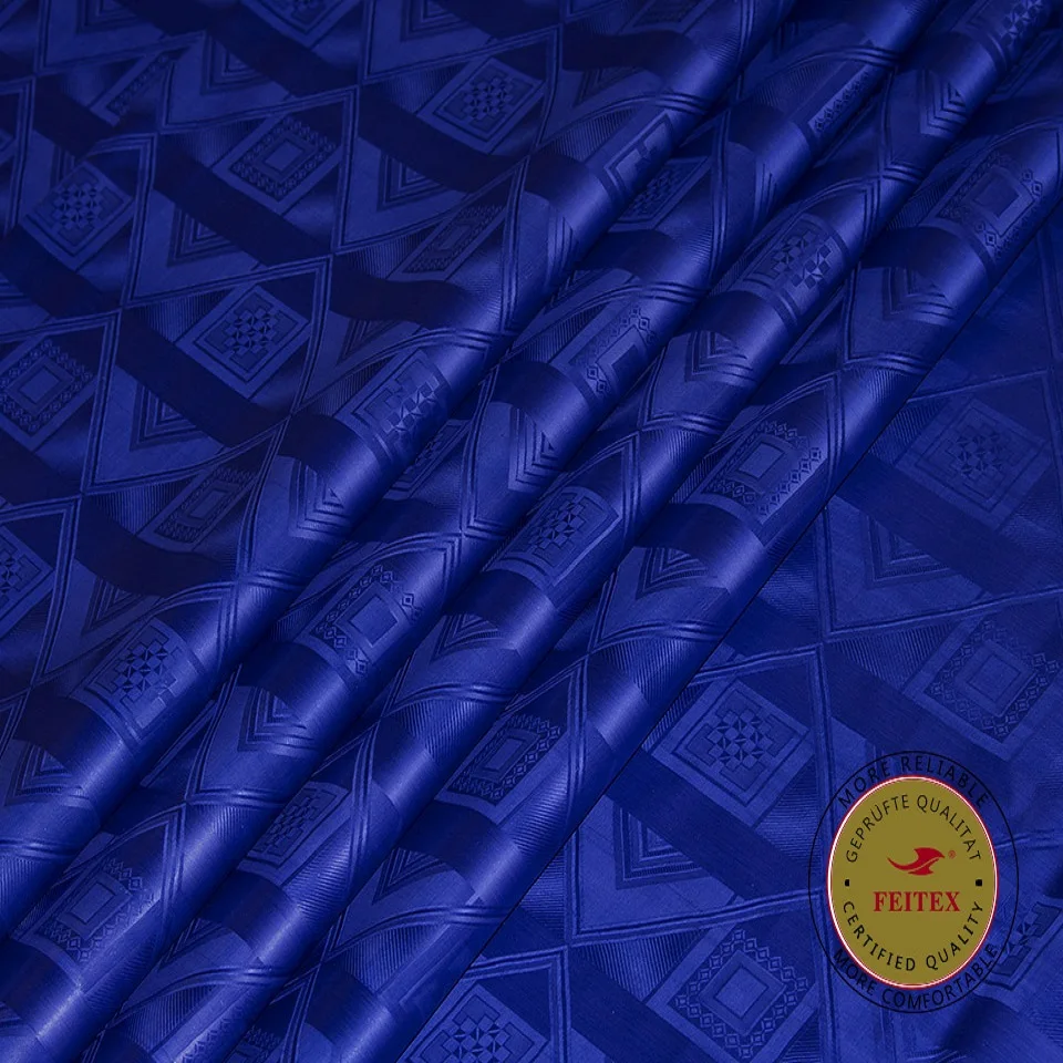 Новый дизайн африканская хлопчатобумажная ткань для платья королевский синий