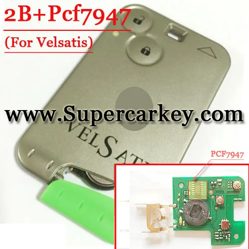 

Free shipping (1 pcs ) 2 Button Remote Card PCF7947 Chip For Renault Velsatis 433MHZ