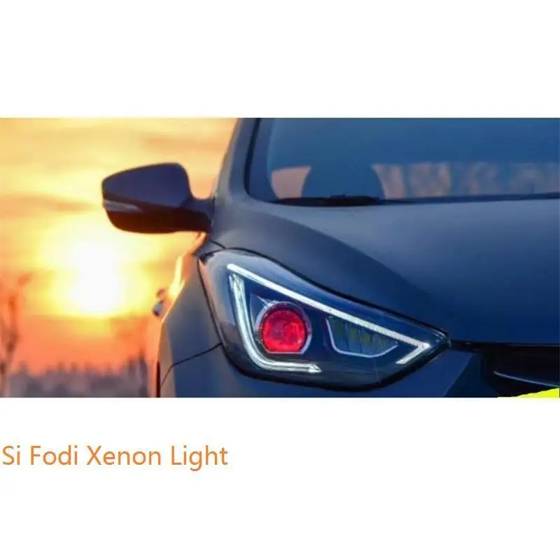 MODEL M Автомобильные Внешние Luces Neblineros Para Автомобильные светодиодные Drl фары Задние Автомобильные фары в сборе 12 13 14 15 для hyundai Elantra - Цвет: MODEL M