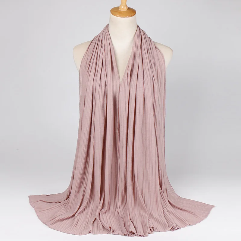 Морщинки хиджаб из Джерси шарф хлопок простой эластичность шали crinkle хиджаб длинный мусульманский тюрбан шарфы/шарф 10 шт./партия