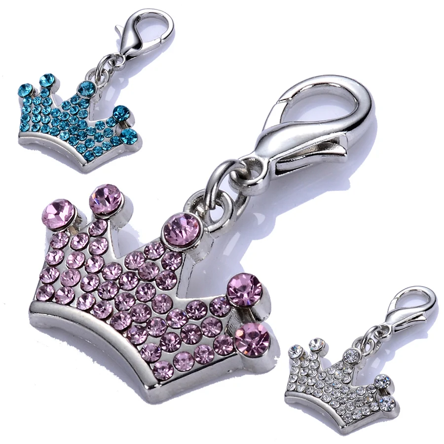 

Fashion Rhinestone Dog Tags For Dog Collar Heart Shaped Pendants Charm For Collar Necklace Jewelry Accessories