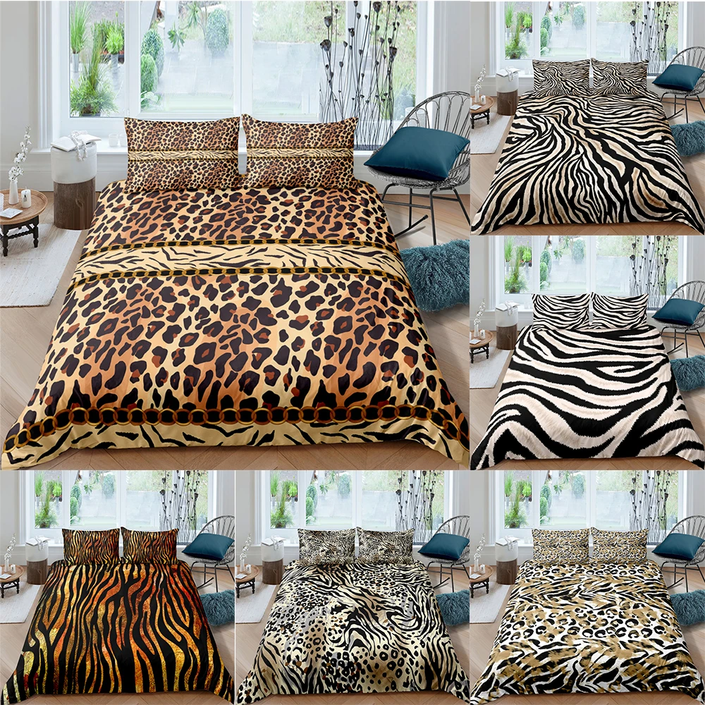 

ZEIMON Leopard Bedding Set Queen King Soft Bedclothes Twin Bohemian Print Duvet Cover with Pillowcases 2/3pcs Home Textiles