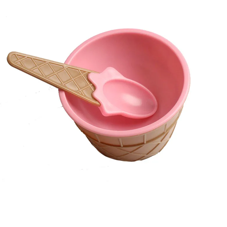 Розовый 1 шт., миска для мороженого, ложка, инструмент для слизи, форма для хранения кристаллов, инструмент для перемешивания, чашка для детей, Интерактивная игрушка для хлопковой глины, Набор для творчества - Цвет: Розовый