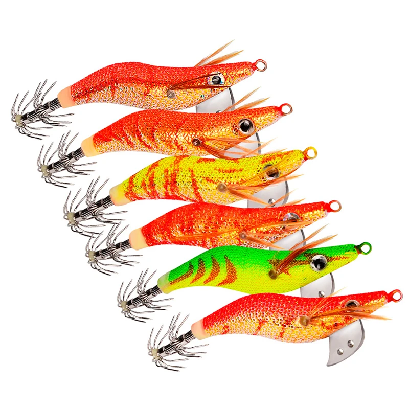

2.0/2.5/3.0# Hard Bait Squid Jig Sea Fishing Lure 7.5g 12.5g 15g Octopus Shrimp Cuttlefish Squid Hook Rig Fishing Accessories