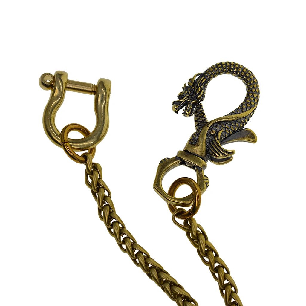 Латунный кошелек Fire blood dragon для джинсовых брюк с пшеничной змеей BSK, соединительным элементом на винтовом замке D, готическим подарком на Хэллоуин и ключом EDC на цепочке.