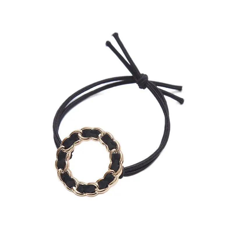 Резинка для волос Корейская японская черная белая Золотая резинка с квадратными