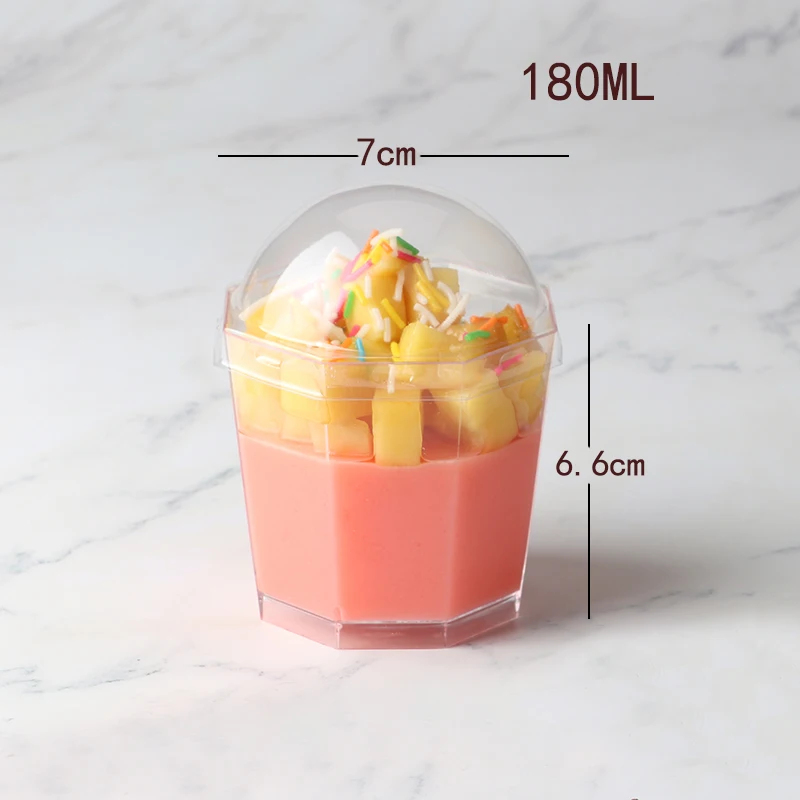 50 шт креативные стильные прозрачные одноразовые чашки для пудинга 180 мл