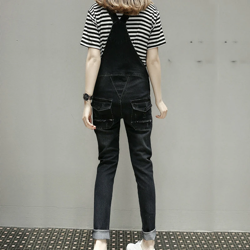 Женский джинсовый комбинезон без рукавов винтажный Повседневный свободный