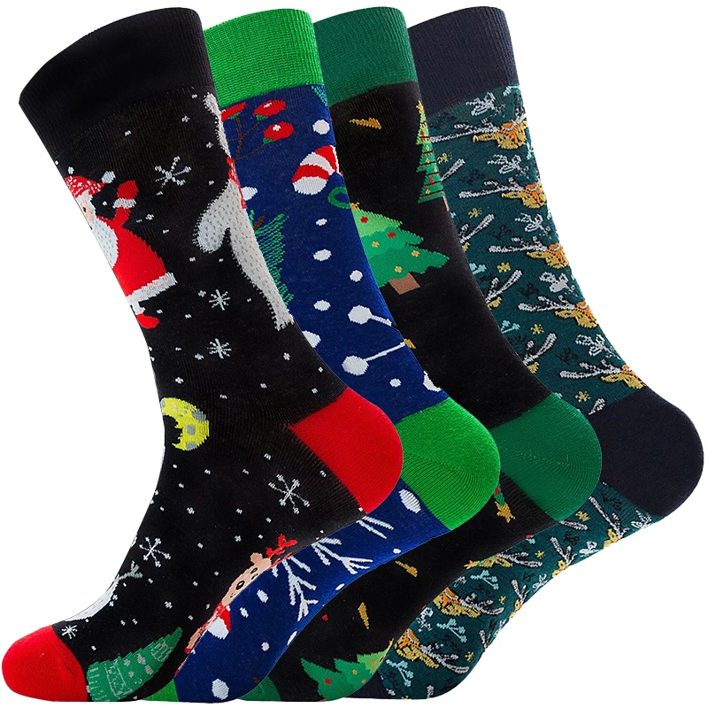 

4Pair Fashion Cotton Socks For Men & Women Hip Hop Trend Harajuku shark Clown Skateboard animal Happy Funny Socks EU39-46