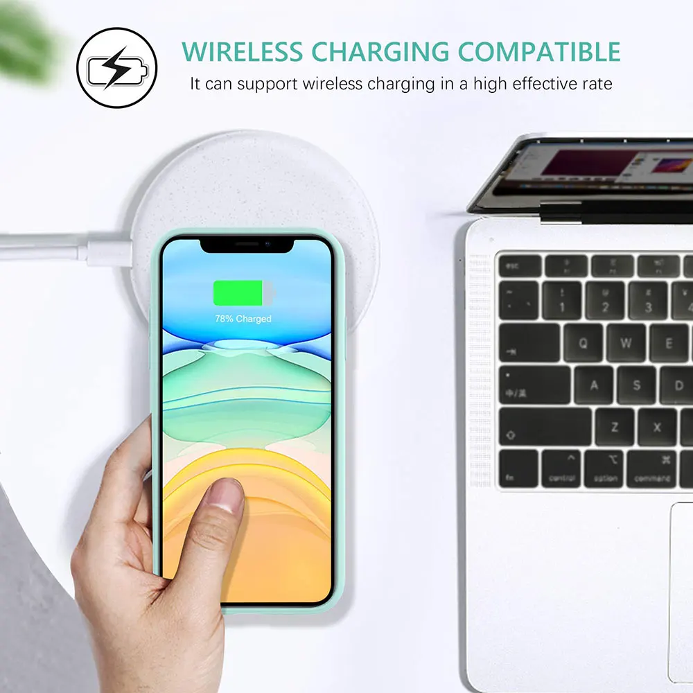 Liquid Silicone Case For Apple iPhone 11 Pro Max X XR XS 8 Plus 7 6 6S SE 2 2020 SE2 Phone Cover Mint Green no logo Accessories | Мобильные