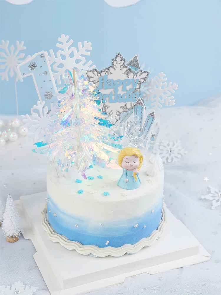 Топпер для капкейков ледяная Принцесса замок Снежинка детские товары дня