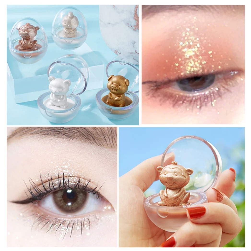 

Cute Animal Shape Eyeshadow Compact Three-Dimensional High-Gloss Monochrome Eyeshadow