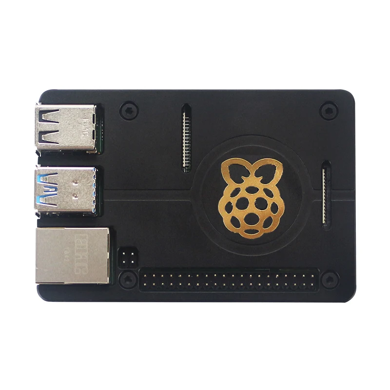 Чехол Raspberry Pi 4B из алюминиевого сплава черная коробка Защитный металлический