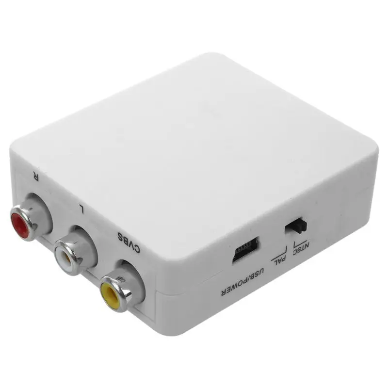 Мини HD видео HDMI AV CVBS NTSC/ PAL сигнал ТВ конвертер VHS рекордер DVD-HDMI RCA белый |