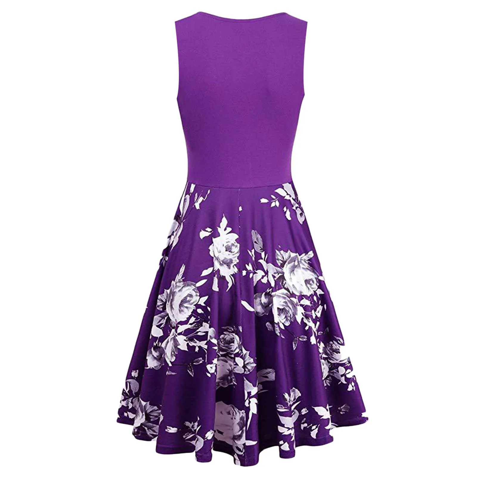 

Summer ladies fashion polyester roupas femininas plus size fashionable sexy floral print sleeveless dress plus size casual 02*