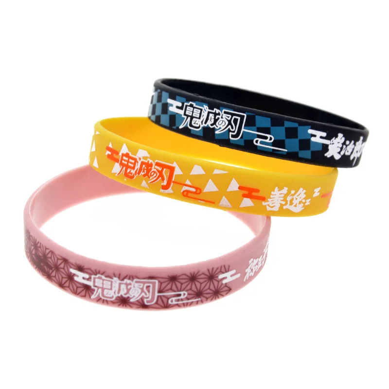 

Demon Slayer Kimetsu No Yaiba Silicone Bracelet Three-color Couple Simple Jewelry