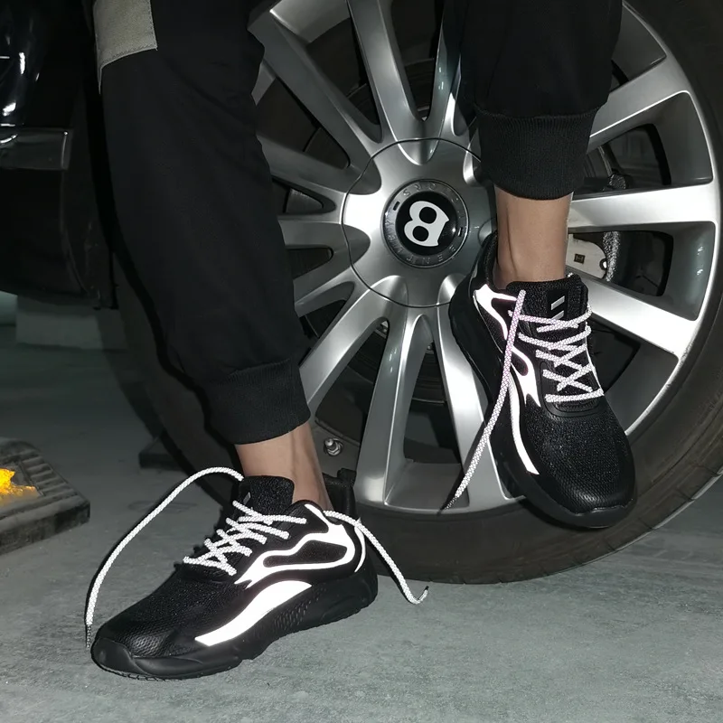 Men's shoes new fashion flying mesh sneakers shiny soft-soled casual | Обувь