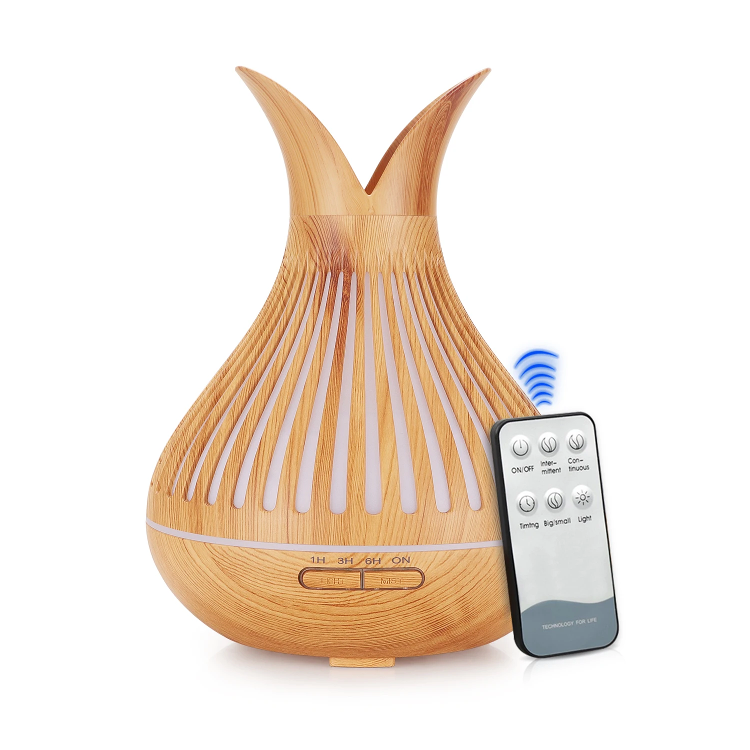 

Aromatherapy LED Humidifier 300ML Room Aroma Diffuser Wood Grain Remote Control Air Humidifier for Home Hotel Office Gifts