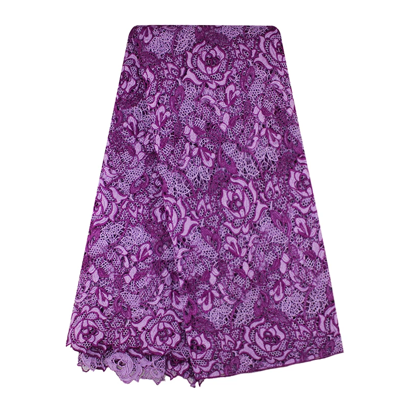 Гипюровая кружевная ткань с цветами Bestway вышивкой из тюля Королевского синего