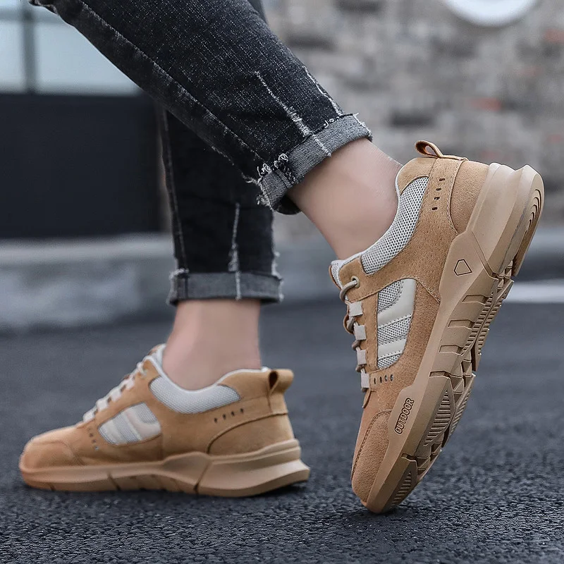 Мужская повседневная обувь модные Серые кроссовки удобные на массивном каблуке