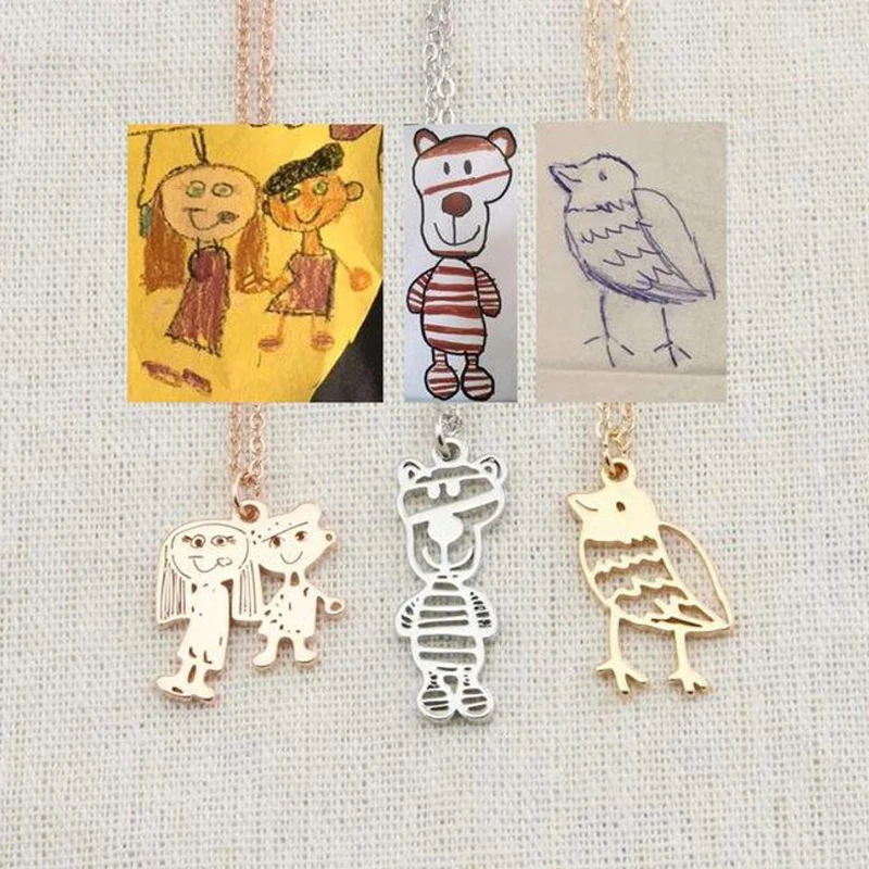 Ожерелья с реальным рисунком оригинальные ожерелья изображением ребенка