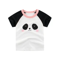 HT New Baby Girls T-shirt Tops Big Girls Tee Shirts Children Girl 2-8 Years Rainbow Printing Summer Short Sleeves Cotton Tees