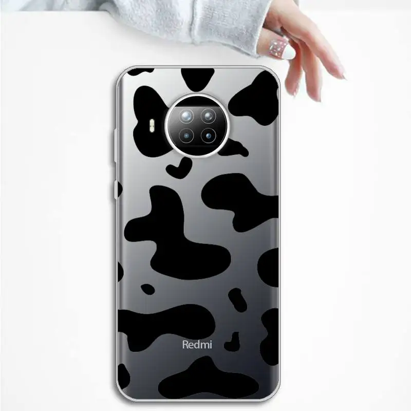 

cow Black and white Phone Case Transparent for Xiaomi mi Redmi note 10 t 8 9 pro lite 11 Samsung S 8 9 10 20 plus ultra