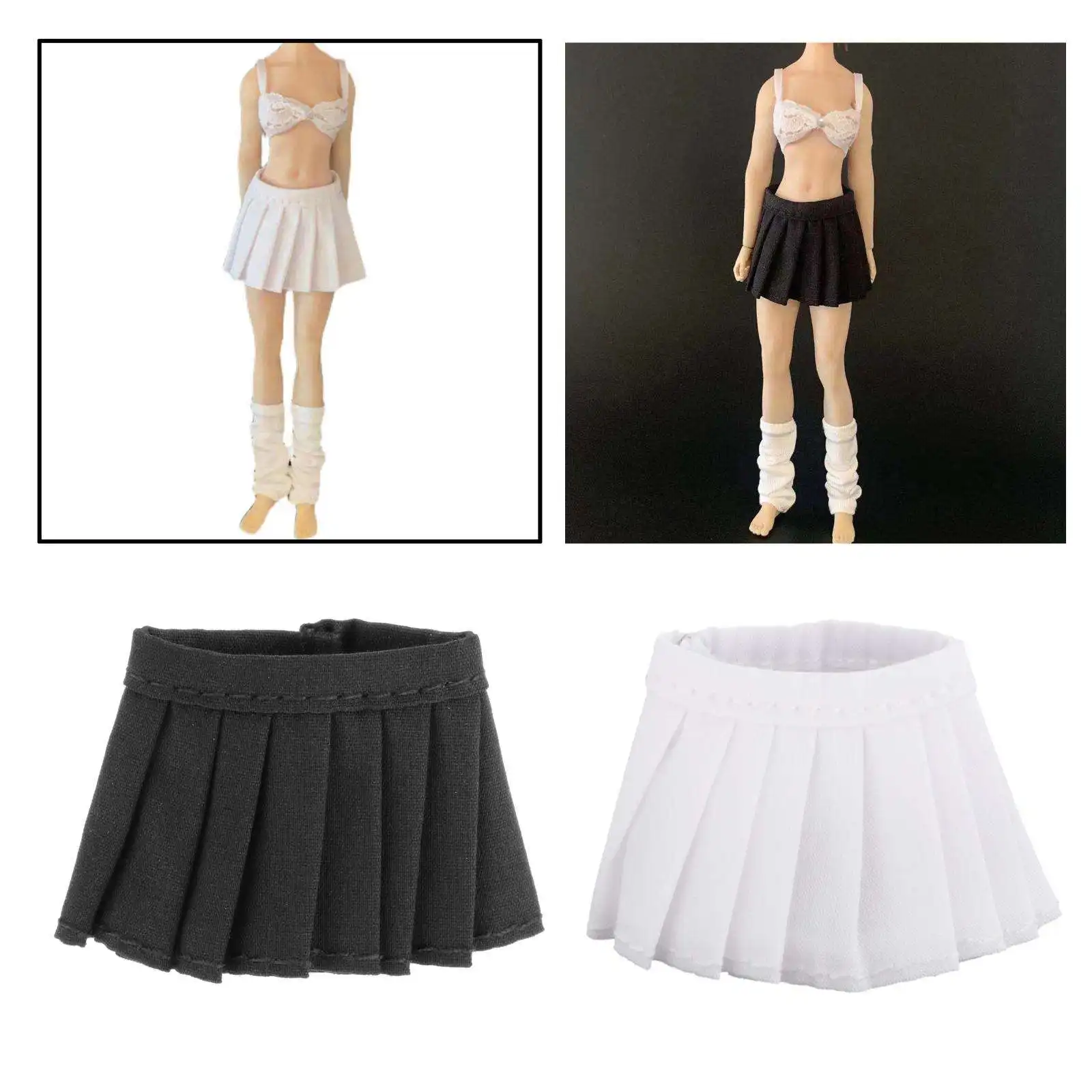 

1/12 Scale Girl Body Pleated Skirt Summer Clothes Mini Doll Dress for1:12 Scale Female Figure 12inch Action Figure