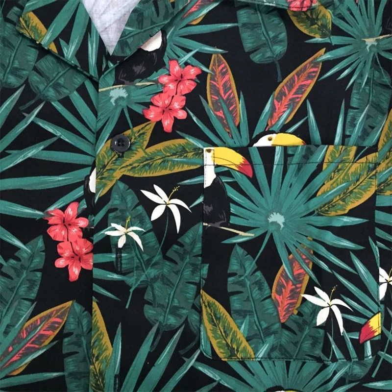 Мужская винтажная рубашка с принтом Monstera Toucan повседневная классическая в стиле