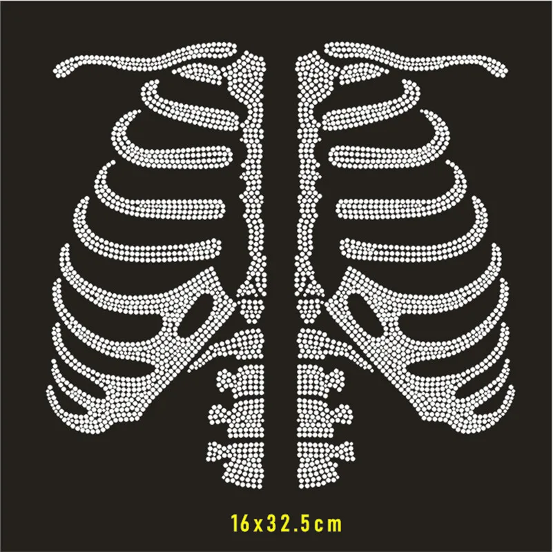 

Bone Rhinestone Transfer Hoodie Hotfix Strass Custom Iron On Crystal Motif Clothes Patches Diy Heat Transfer Decorative Sticker