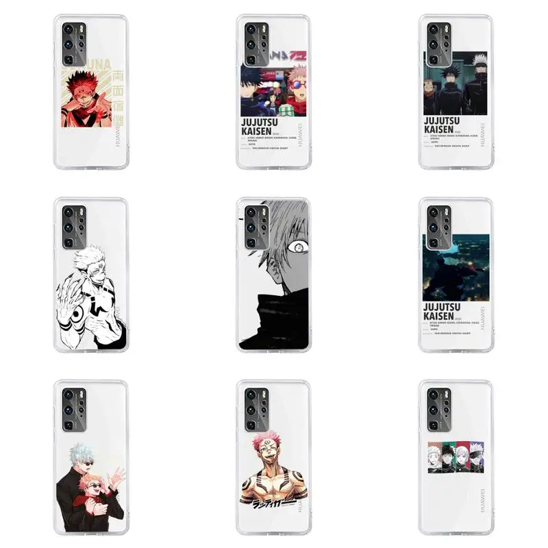 

Jujutsu Kaisen Gojo Satoru Phone Case For Huawei P40 P30 P20 Mate Honor 10i 30 20 i 10 40 8x 9x Pro Lite Transparent Cover