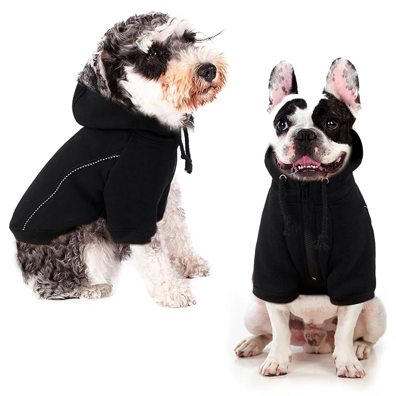 Толстовка с капюшоном для собак зимняя одежда толстовка французским бульдогом