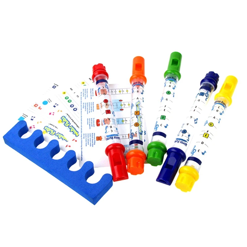 

Water Flutes Music Instruments Kids Fun Children Bath ToyFive-Color Water Flute Toy Baby Bath Music Toy Wind Instrument