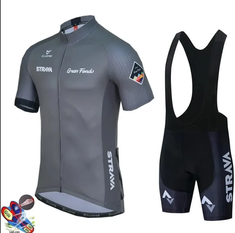 

Трикотажная одежда для велоспорта strava Ropa Ciclismo, комплект с нагрудниками и шортами с гелевыми подушечками, комплекты одежды для велоспорта, о...