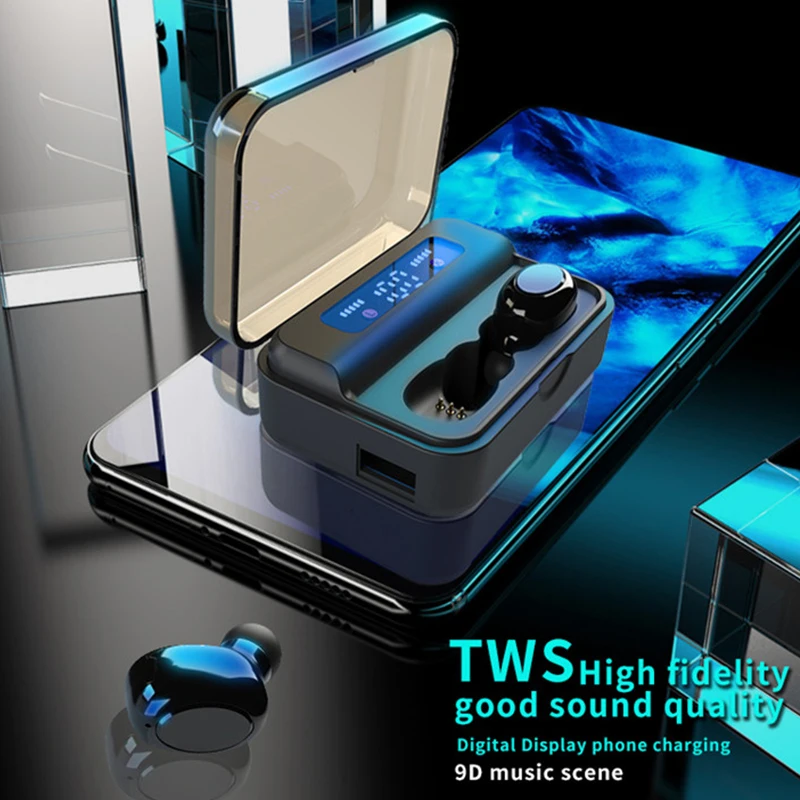 TWS стереонаушники S590 с поддержкой Bluetooth 5 0 3500 мА · ч|Наушники и гарнитуры| |