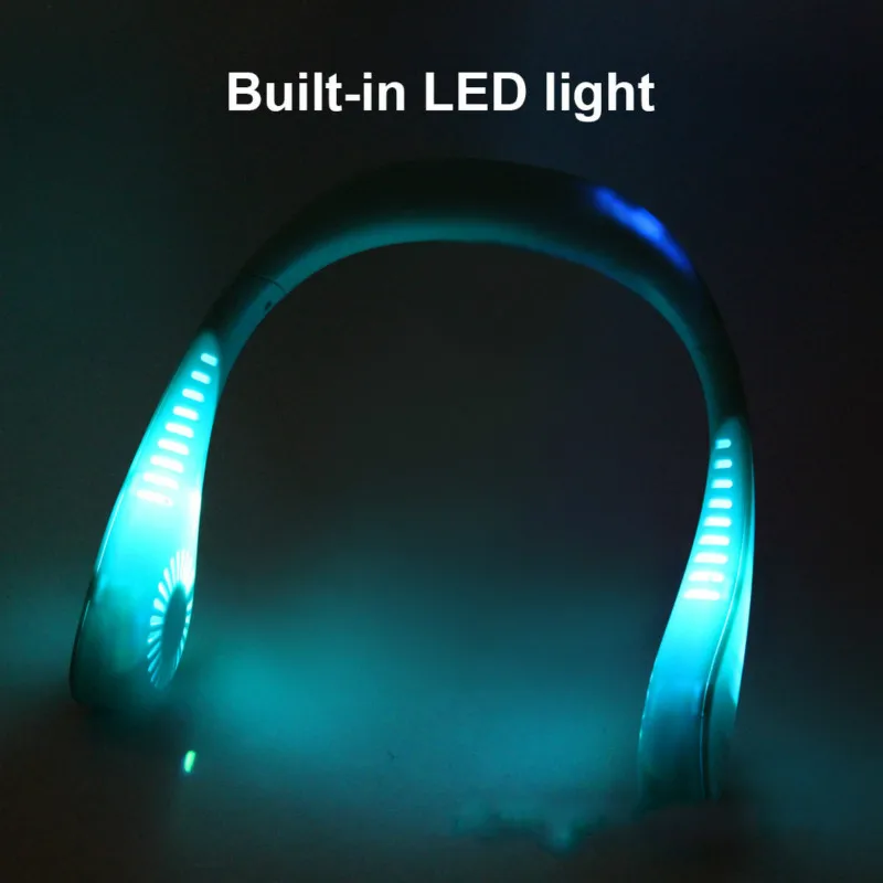 

Neck Fan Hanging Heck Fan Electric With Light USB Charging Mini Lazy Fan Quiet 3 Wind Bladeless Fan