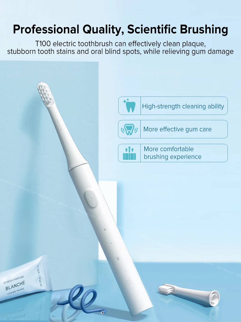 

Original Mijia Xiaomi T100 Sonic Electric Toothbrush Adult Ultrasonic Automatic Toothbrush Colorful USB Charging Waterproof
