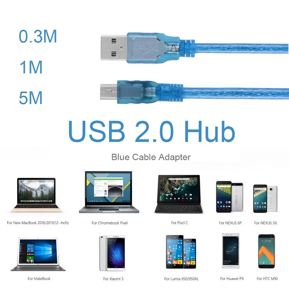 1 шт. полезный синий супер скоростной USB 2 0 концентратор тип а штекер Mini B 5